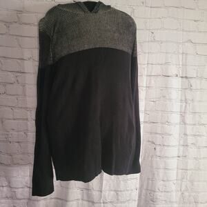 Express 2 tone ribbed Hooded Sweatshirt Men's Size Medium